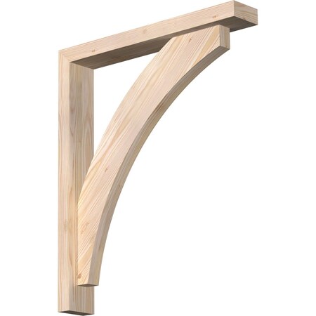 Ekena Millwork Thorton Block Smooth Bracket w/ Offset Brace, Douglas Fir, 3 1/2"W x 22"D x 26"H BKT0402X22X26THR05SDF